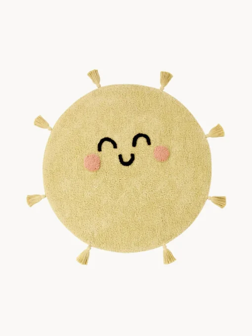 Decoración Infantil|Alfombras Infantiles>Lorena Canals Alfombra infantil artesanal con borlas You're My Sunshine, lavable