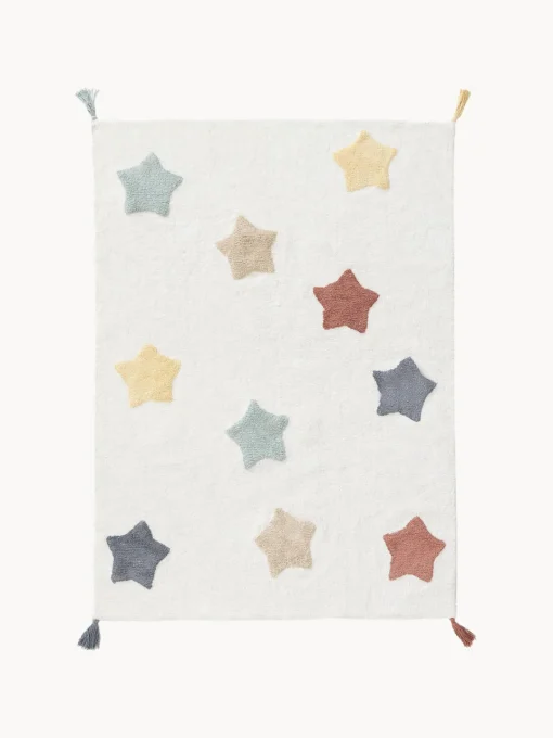 New Alfombra infantil artesanal de algodón Estrellas, lavable Niños Decoración Infantil|Alfombras Infantiles