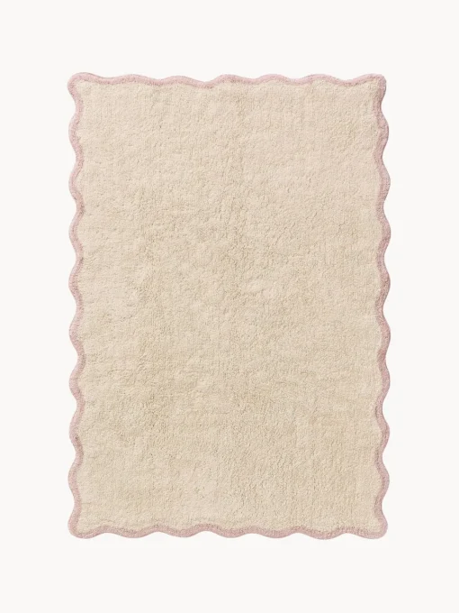 Decoración Infantil|Alfombras Infantiles>benuta Alfombra infantil artesanal de algodón Lia, lavable Rosa claro, beige claro