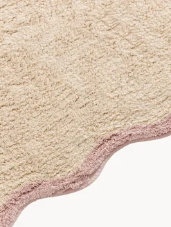 Decoración Infantil|Alfombras Infantiles></noscript>benuta Alfombra infantil artesanal de algodón Lia, lavable Rosa claro, beige claro