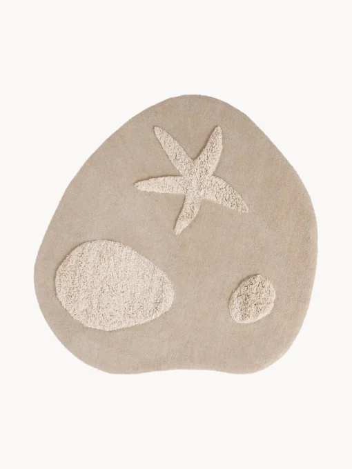 Decoración Infantil|Alfombras Infantiles>Ferm Living Kids Alfombra infantil artesanal de lana Kove Beige