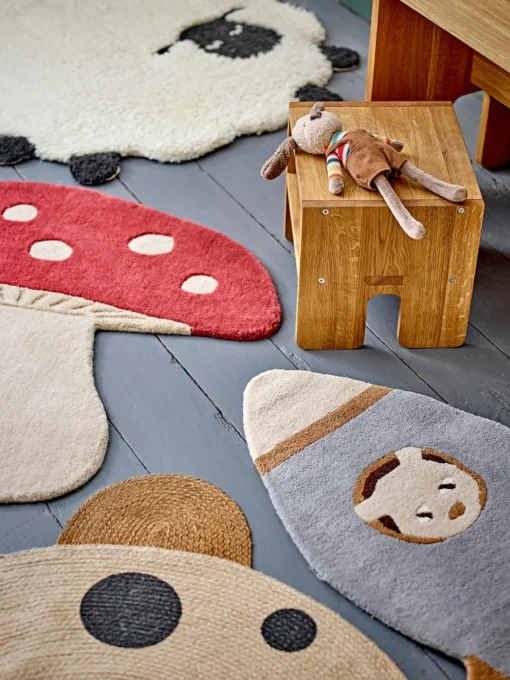 Decoración Infantil|Alfombras Infantiles>Bloomingville Mini Alfombra infantil de lana Mushroom