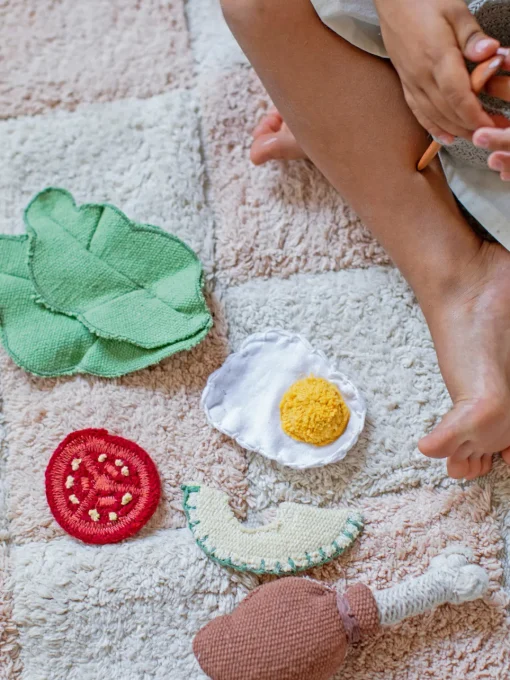 Decoración Infantil|Alfombras Infantiles>Lorena Canals Alfombra infantil lavable Kitchen Tiles, tamaños diferentes Rosa claro, blanco Off White