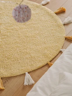 Decoración Infantil|Alfombras Infantiles></noscript>benuta Alfombra infantil redonda artesanal de algodón con borlas Malu