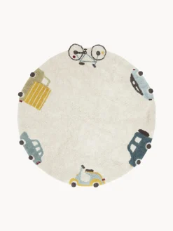 Online Alfombra infantil redonda artesanal con efecto alto-bajo Wheels, lavable Niños Decoración Infantil|Alfombras Infantiles