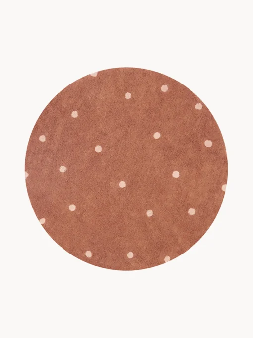 Discount Alfombra infantil redonda artesanal con efecto alto-bajo Dot, lavable Niños Decoración Infantil|Alfombras Infantiles