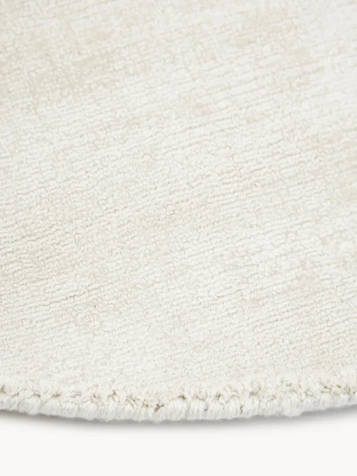 Redonda|Alfombras Rectangulares>Westwing Collection Alfombra redonda artesanal de viscosa Jane Blanco Off White