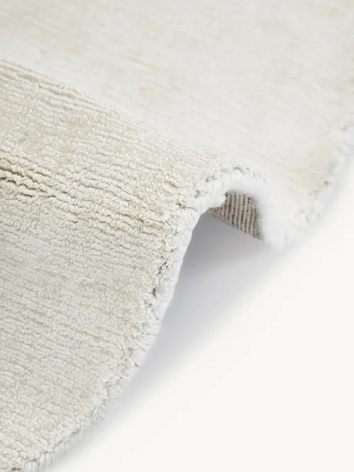 Redonda|Alfombras Rectangulares>Westwing Collection Alfombra redonda artesanal de viscosa Jane Blanco Off White