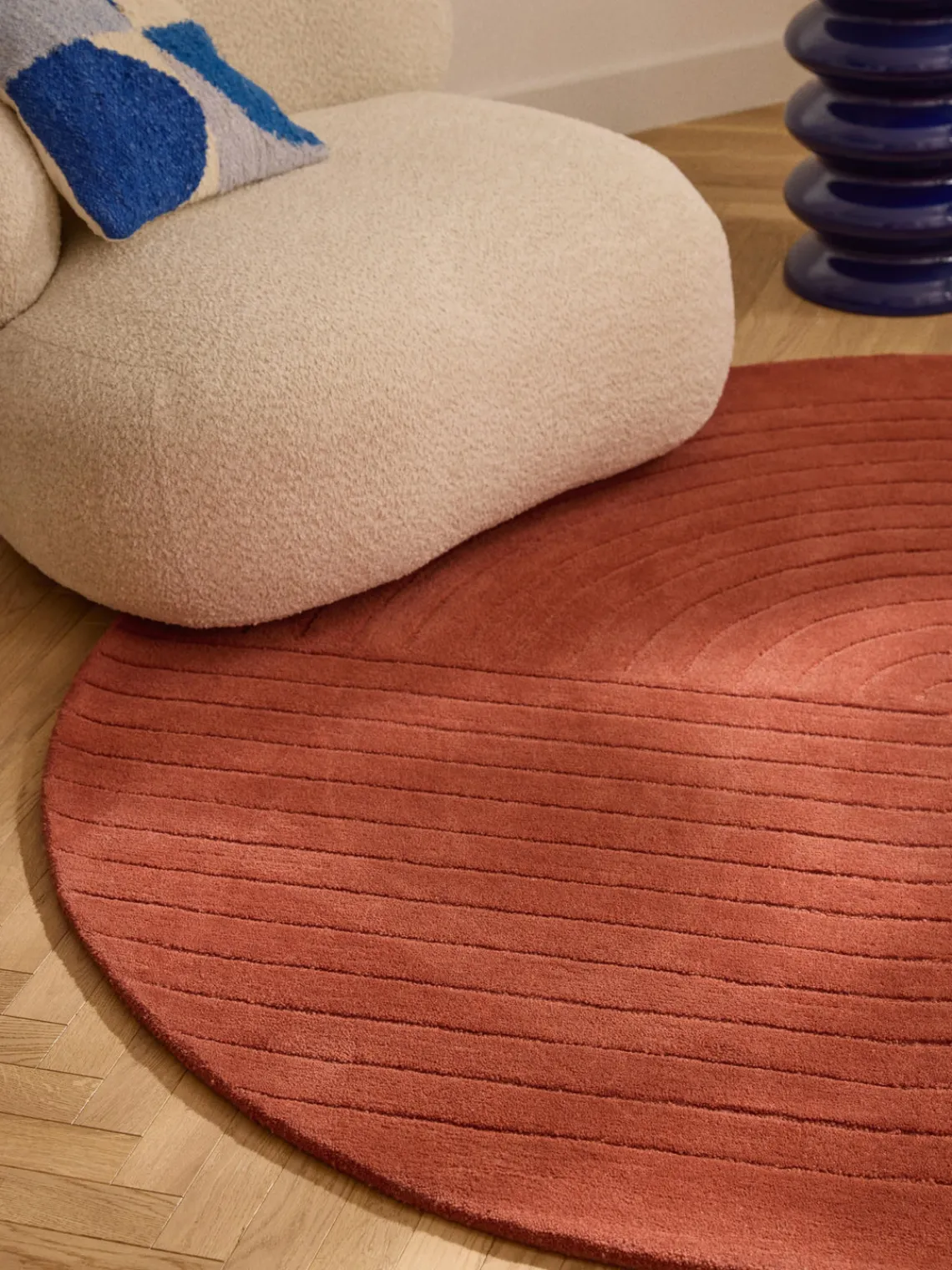 New Alfombra redonda artesanal de lana Mason Redonda|Alfombras Rectangulares