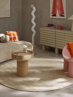 Redonda|Alfombras Rectangulares></noscript>Westwing Collection Alfombra redonda artesanal de yute Sharmila Blanco Off White