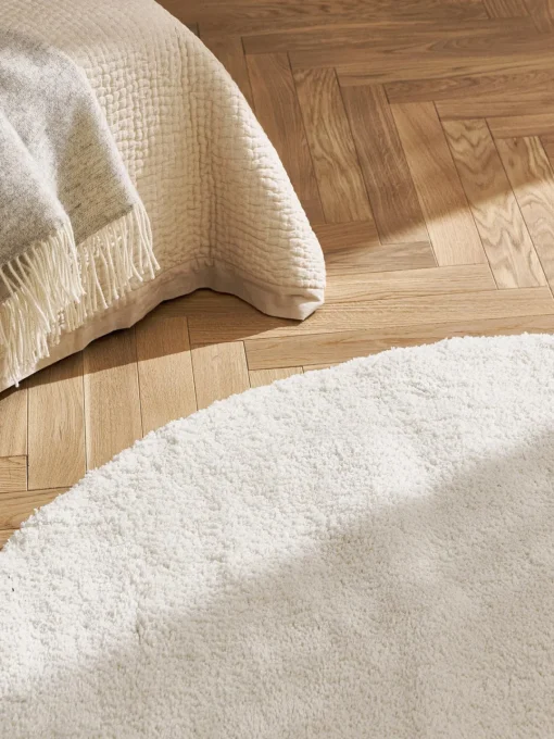 Redonda|Alfombras Rectangulares>Westwing Collection Alfombra redonda de pelo largo Leighton Blanco Off White