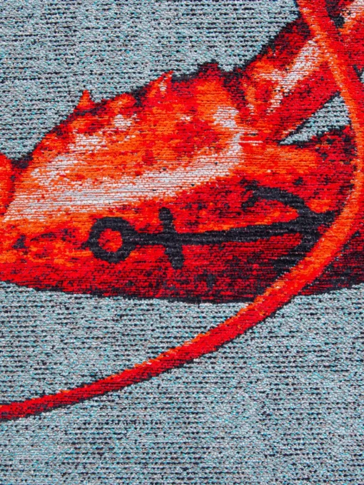 Redonda|Alfombras Rectangulares>Louis de Poortere Alfombra redonda de pelo corto Pop Rojo, gris azulado