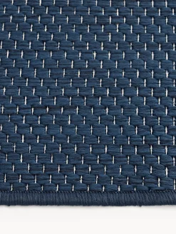 Alfombras De Exterior|Alfombras De Exterior></noscript>Westwing Collection Alfombra reversible redonda para interior y exterior Whitby Azul oscuro, blanco Off White