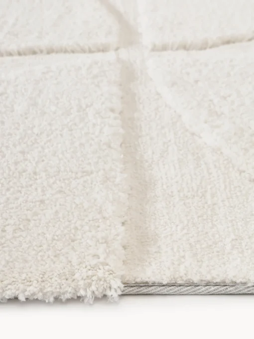 Rectangular|Alfombras Rectangulares>Westwing Collection Alfombra texturizada de pelo largo Jade Blanco crema