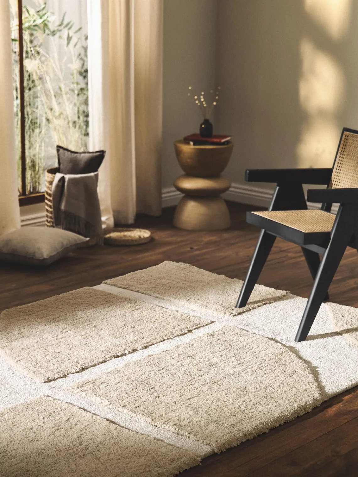 Alfombra texturizada de pelo largo Jade Rectangular|Alfombras Rectangulares