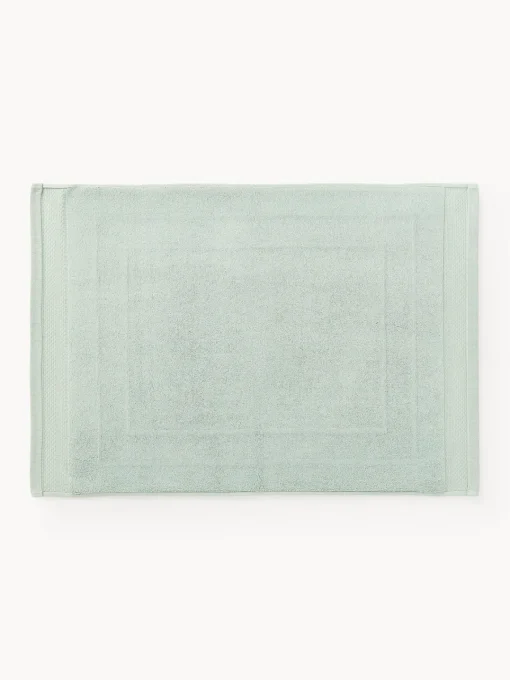 Alfombras De Baño|Mantas>Westwing Collection Alfombrilla de baño antideslizante de algodón ecológico Premium Verde salvia
