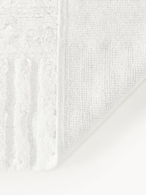 Alfombras De Baño|Mantas>Westwing Collection Alfombrilla de baño antideslizante con relieve Tianna Blanco Off White