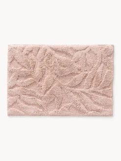 Alfombras De Baño|Mantas>Westwing Collection Alfombrilla de baño antideslizante con diseño en relieve Leaf Rosa claro