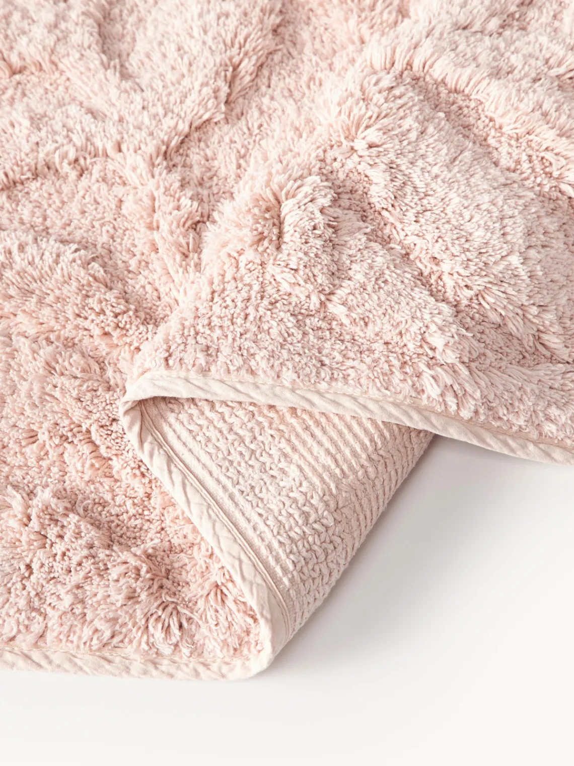 Alfombras De Baño|Mantas>Westwing Collection Alfombrilla de baño antideslizante con diseño en relieve Leaf Rosa claro