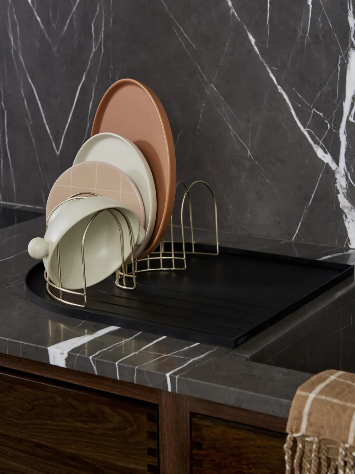 Escurreplatos|Almacenaje De Cocina>Oyoy Living Design Alfombrilla escurreplatos Dish Negro