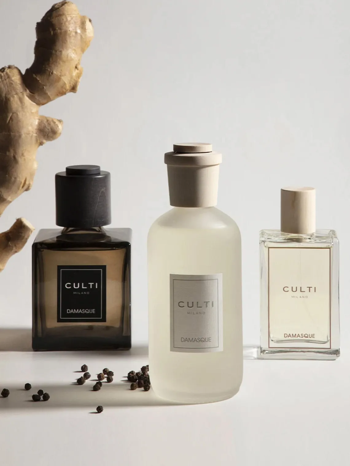 Ambientadores|Jarrones>Culti Milano Ambientador Stile Damasque , 500 ml Jengibre, pimienta negra y madera de cedro