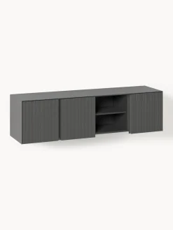 Muebles De Tv|Muebles De Tv>Westwing Collection Aparador con frente acanalado Shea Gris oscuro
