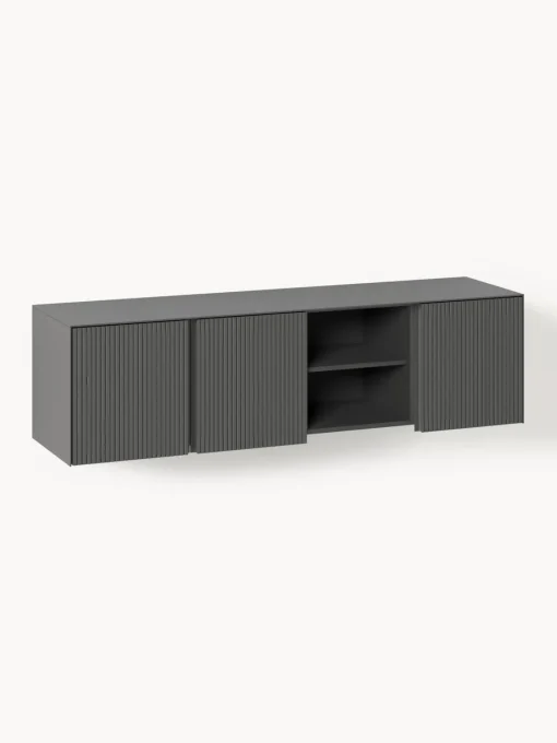 Muebles De Tv|Muebles De Tv>Westwing Collection Aparador con frente acanalado Shea Gris oscuro