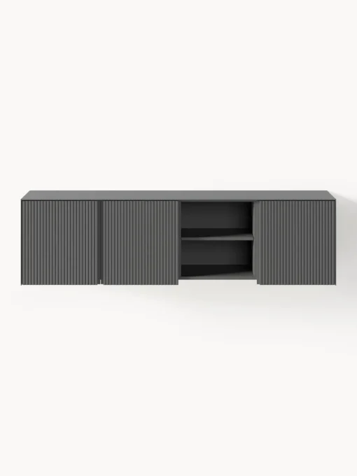 Muebles De Tv|Muebles De Tv>Westwing Collection Aparador con frente acanalado Shea Gris oscuro