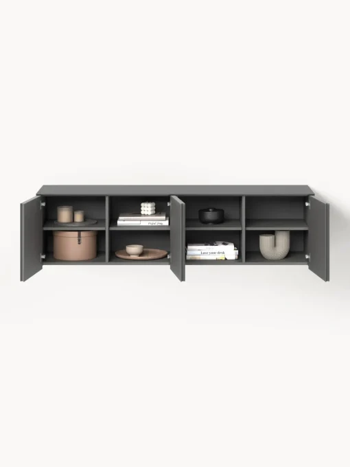 Muebles De Tv|Muebles De Tv>Westwing Collection Aparador con frente acanalado Shea Gris oscuro