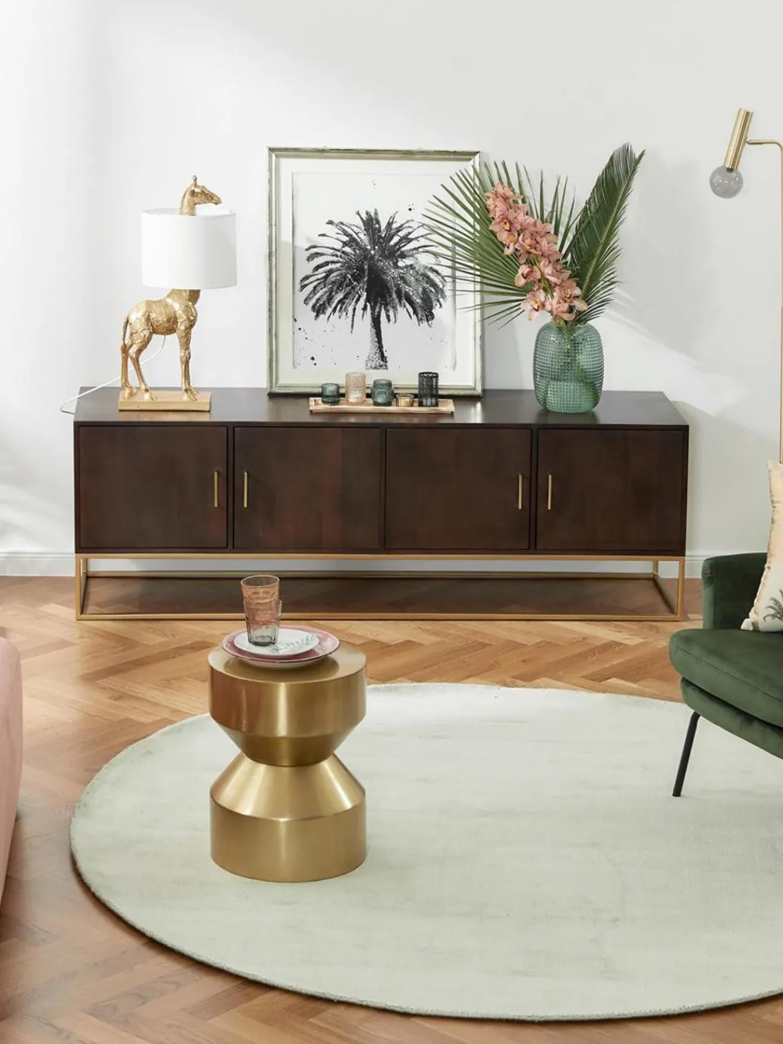 Muebles De Tv|Muebles De Tv>Westwing Collection Aparador de madera de mango Lyle Madera de mango oscura, dorado