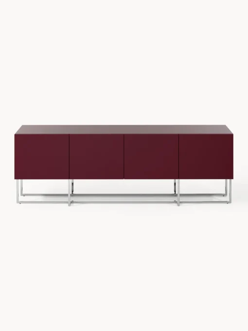 Muebles De Tv|Muebles De Tv>Westwing Collection Aparador de madera Joe Rojo vino, plateado