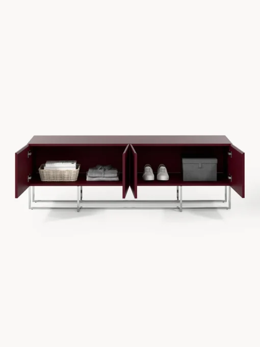 Muebles De Tv|Muebles De Tv>Westwing Collection Aparador de madera Joe Rojo vino, plateado