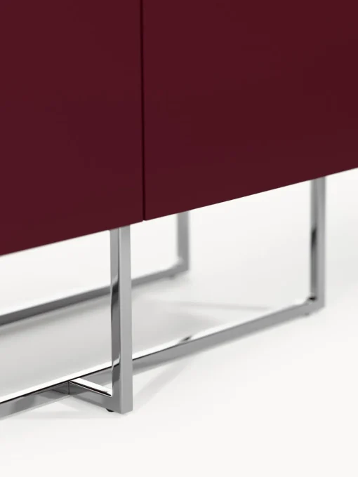 Muebles De Tv|Muebles De Tv>Westwing Collection Aparador de madera Joe Rojo vino, plateado