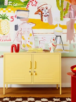 Armarios Infantiles|Aparadores>Mustard Made Aparador de metal The Lowdown Amarillo claro