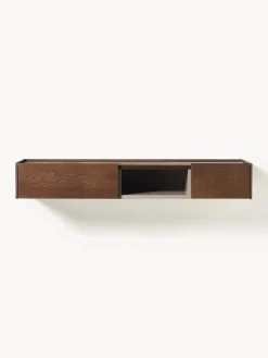 Mesas Consola|Consolas></noscript>Westwing Collection Aparador de pared de madera Larsen Madera de roble lacada en marrón oscuro
