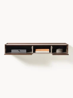 Mesas Consola|Consolas></noscript>Westwing Collection Aparador de pared de madera Larsen Madera de roble lacada en marrón oscuro