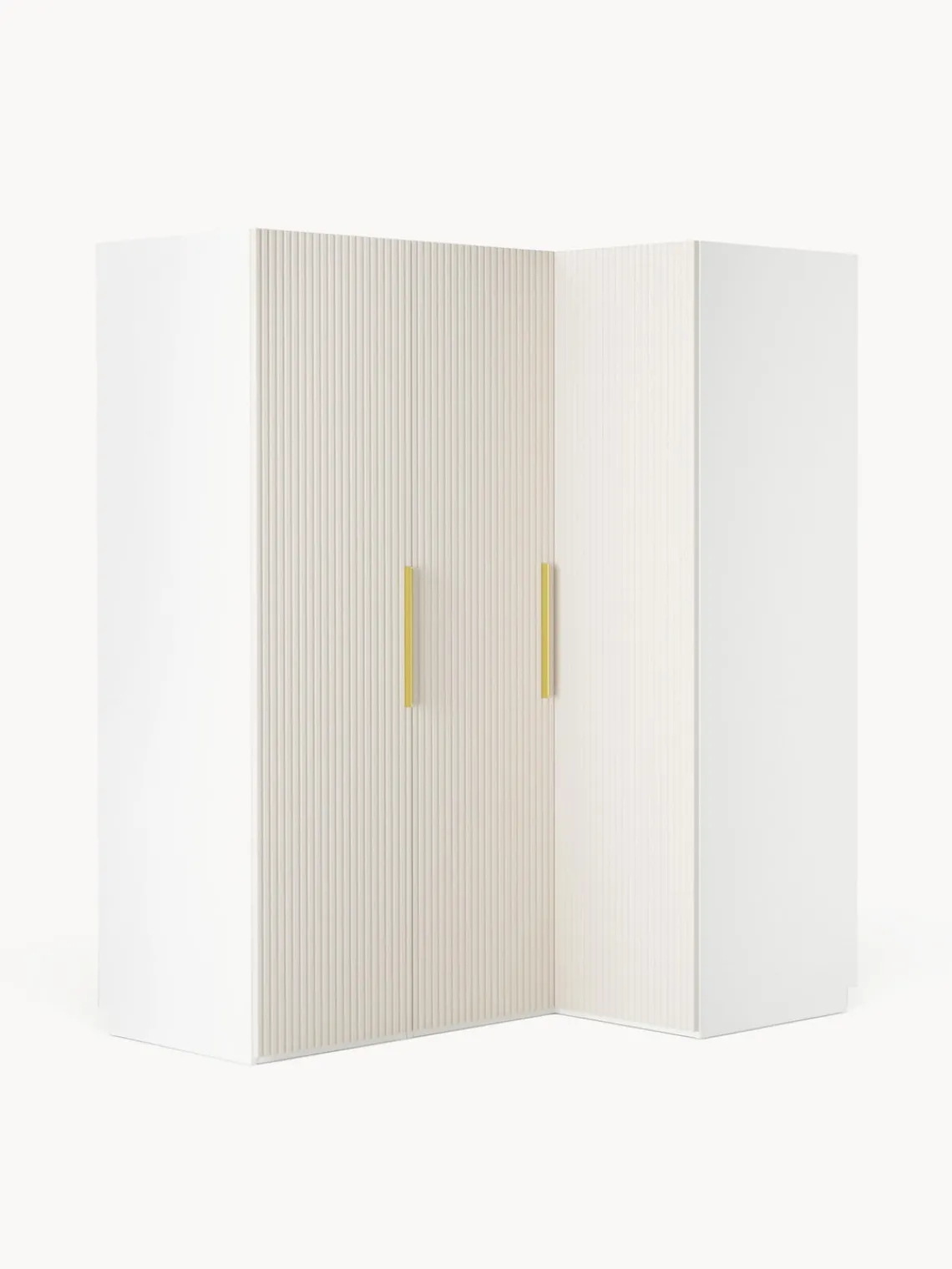 Armarios Esquineros|Armarios Modulares>Westwing Collection Armario esquinero modular Simone, 3 puertas (165 cm), variantes diferentes Madera, beige