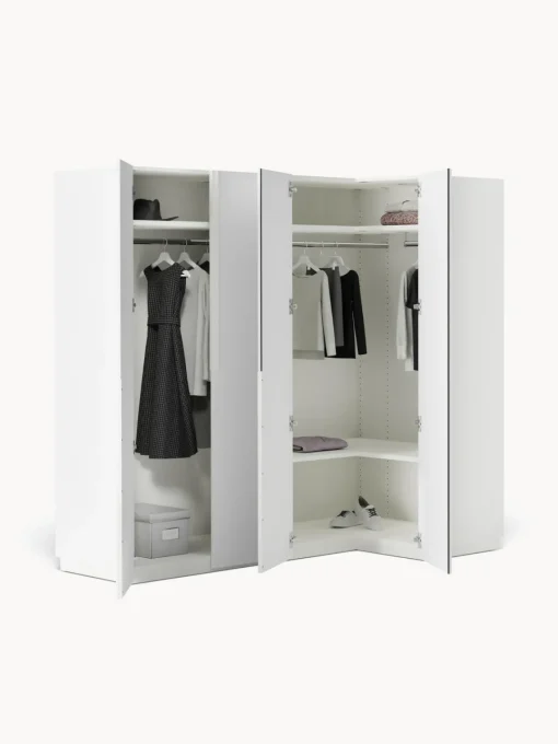 Armarios Esquineros|Armarios Modulares>Westwing Collection Armario esquinero modular Leon, 4 puertas (215 cm), diferentes variantes Blanco