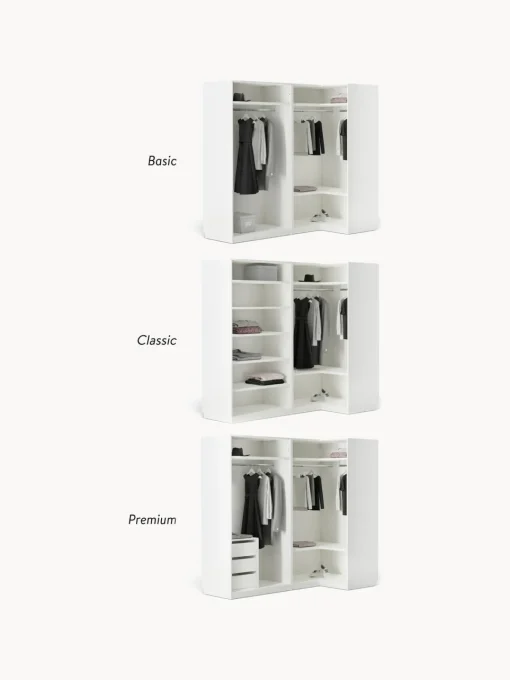Armarios Esquineros|Armarios Modulares>Westwing Collection Armario esquinero modular Leon, 4 puertas (215 cm), diferentes variantes Blanco
