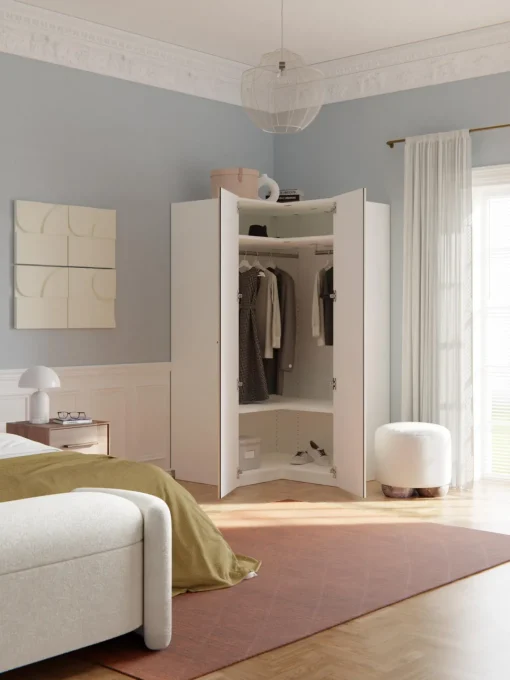 Armarios Esquineros|Armarios Modulares>Westwing Collection Armario esquinero modular Charlotte, 2 puertas (115 cm) Beige