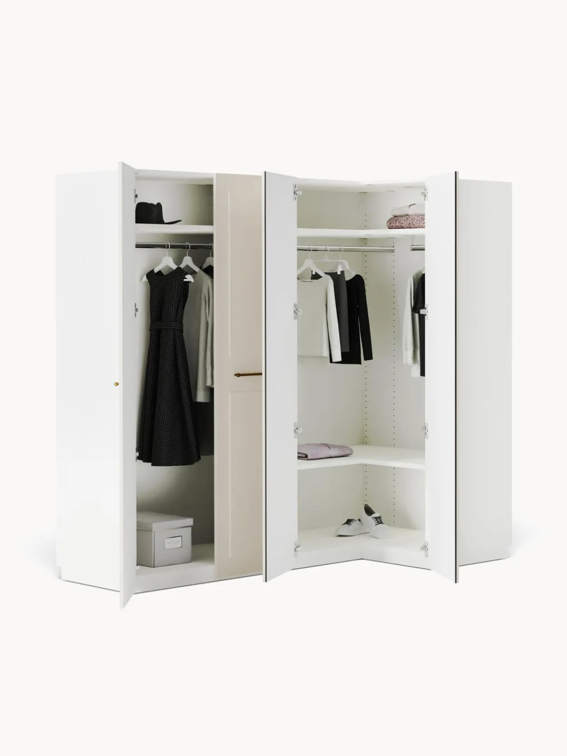 Sale Armario esquinero modular Charlotte, 4 puertas (215 cm), diferentes variantes Armarios Esquineros|Armarios Modulares