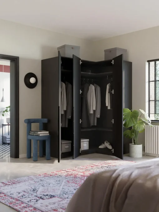 Hot Armario esquinero modular Leon, 3 puertas (165 cm), diferentes variantes Armarios Esquineros|Armarios Modulares