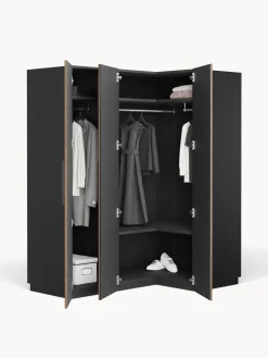 Armarios Esquineros|Armarios Modulares></noscript>Westwing Collection Armario esquinero modular Simone, 3 puertas (165 cm), variantes diferentes Aspecto madera de nogal, negro