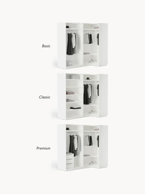 Armarios Esquineros|Armarios Modulares>Westwing Collection Armario esquinero modular Charlotte, 4 puertas (215 cm), diferentes variantes Blanco