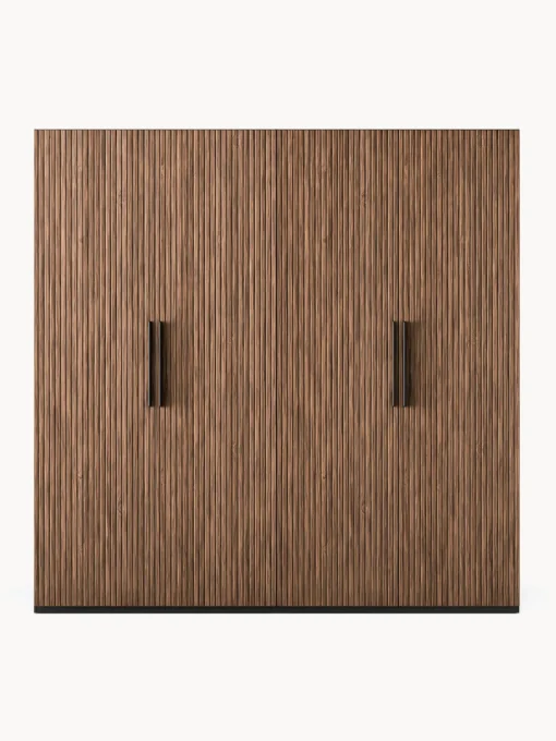 Armarios Empotrados|Armarios Modulares>Westwing Collection Armario modular con puertas giratorias Simone, An 200 cm, variantes diferentes Aspecto madera de nogal, negro