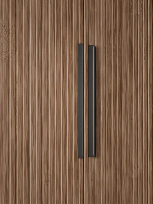 Armarios Empotrados|Armarios Modulares>Westwing Collection Armario modular con puertas giratorias Simone, An 200 cm, variantes diferentes Aspecto madera de nogal, negro