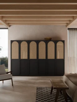 Armarios Empotrados|Armarios Modulares>Westwing Collection Armario modular Jeanne, 6 puertas (300 cm), diferentes opciones Negro