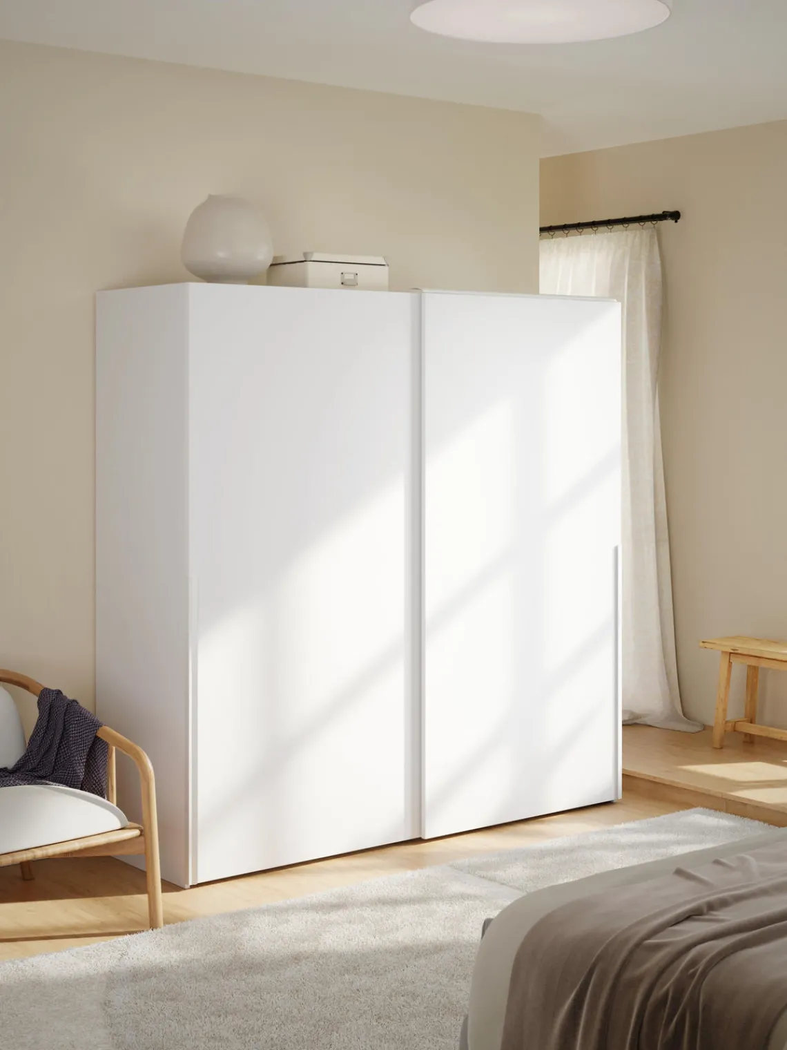 Armarios Con Puerta Corredera|Armarios Modulares>Westwing Collection Armario modular Leon, 2 puertas correderas (200 cm), diferentes variantes Blanco