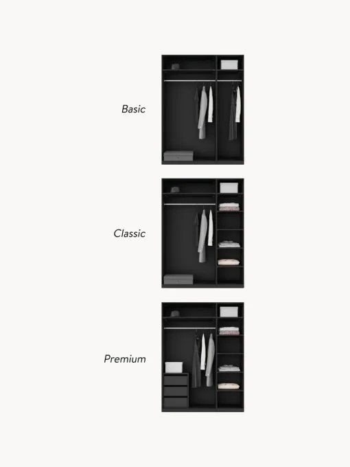 Armarios Empotrados|Armarios Modulares>Westwing Collection Armario modular Simone, An 150 cm, variantes diferentes Aspecto madera de nogal, negro