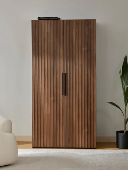 Armarios Empotrados|Armarios Modulares>Westwing Collection Armario modular Simone, An 100 cm, variantes diferentes Aspecto madera de nogal, negro